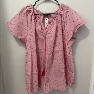 Lane Bryant Red Patterned Blouse